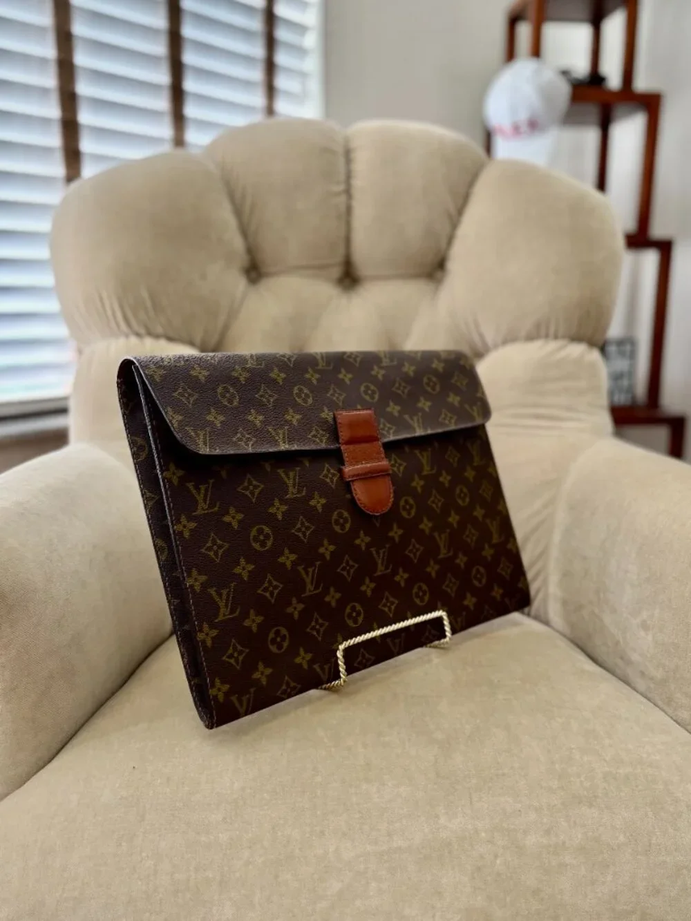VTG Auth. LOUIS VUITTON  Monogram Poche Ministre Coated Canvas Document Case